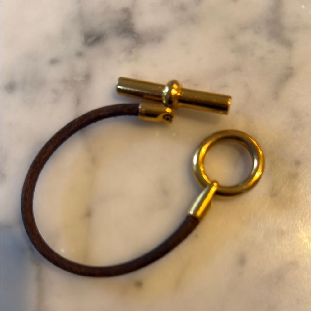 Hermés pre owned Gold and Brown Leather bracelet